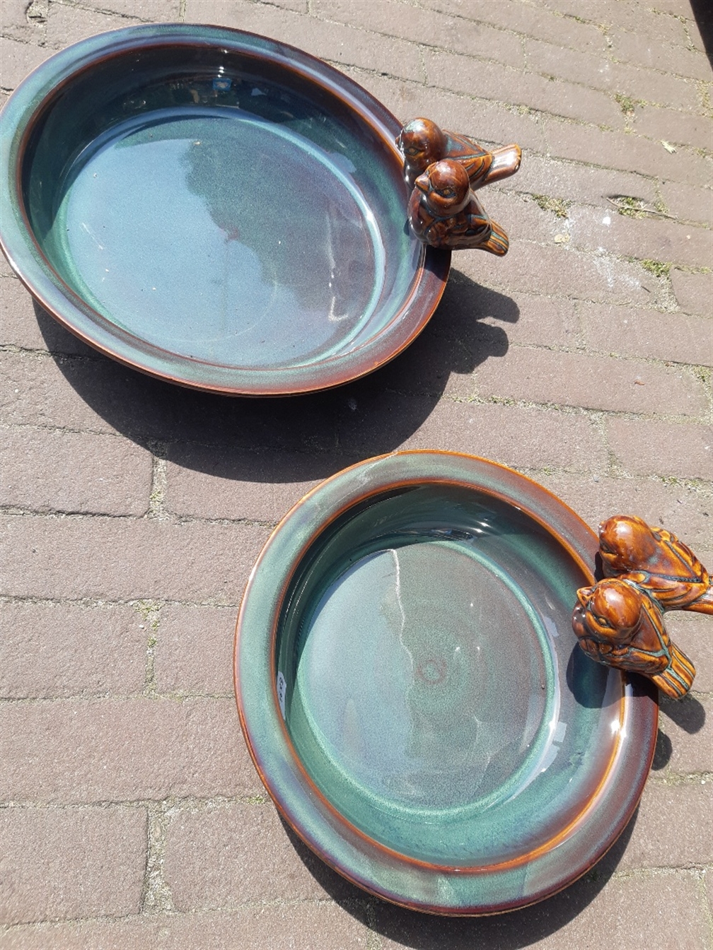 vogeldrinkschaal geglazuurd