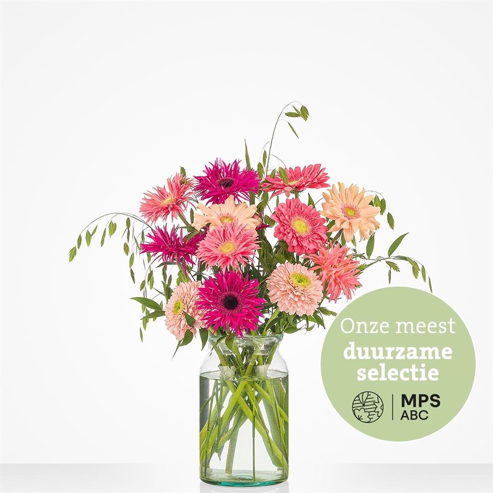 Groen Gekeurd gerbera boeket