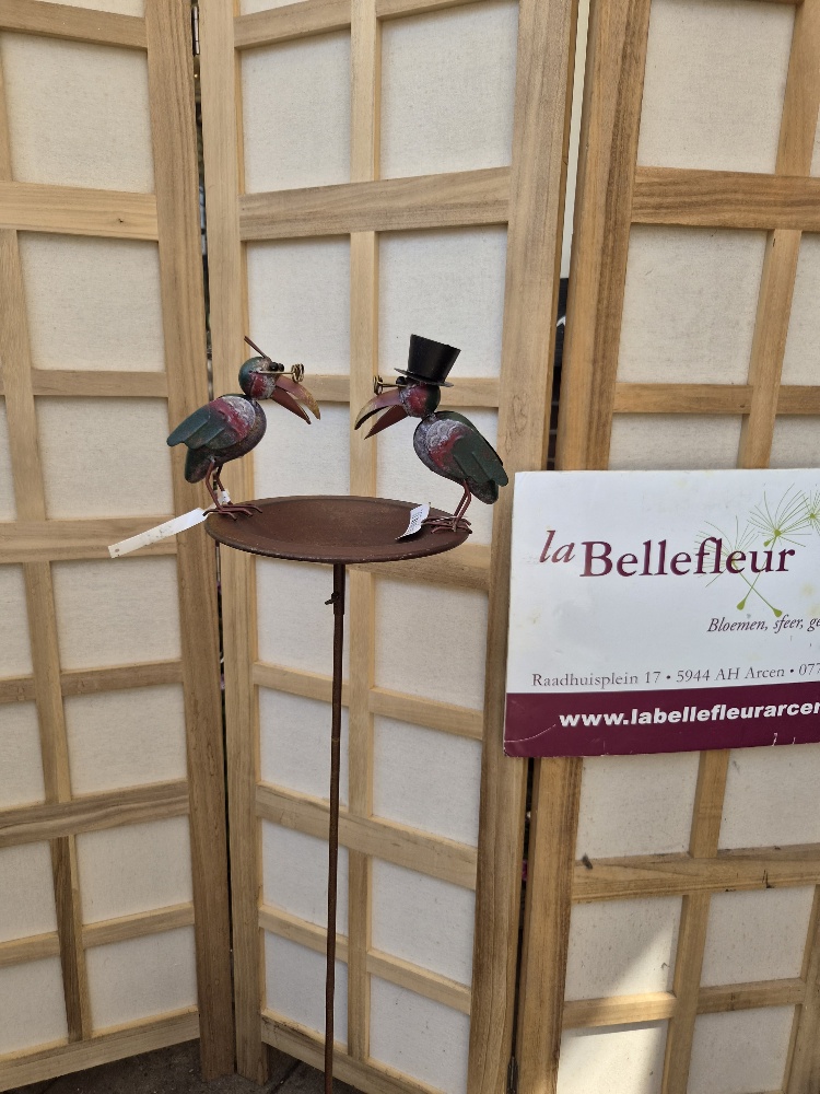Tuinsteker drinkbakje met 2 vogeltjes